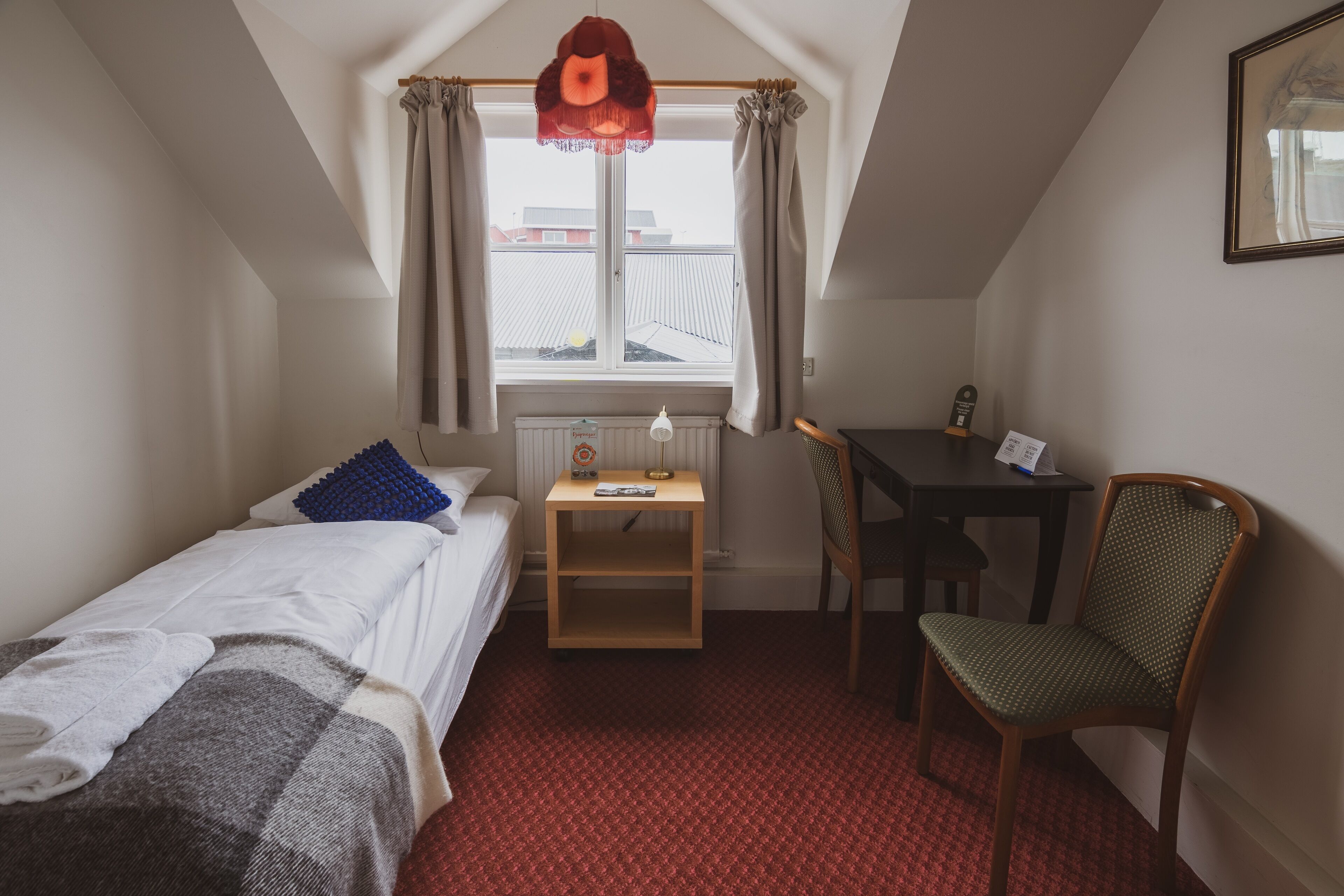 double or twin room, shared bathroom | desk, laptop workspace, blackout curtains, iron/ironing board