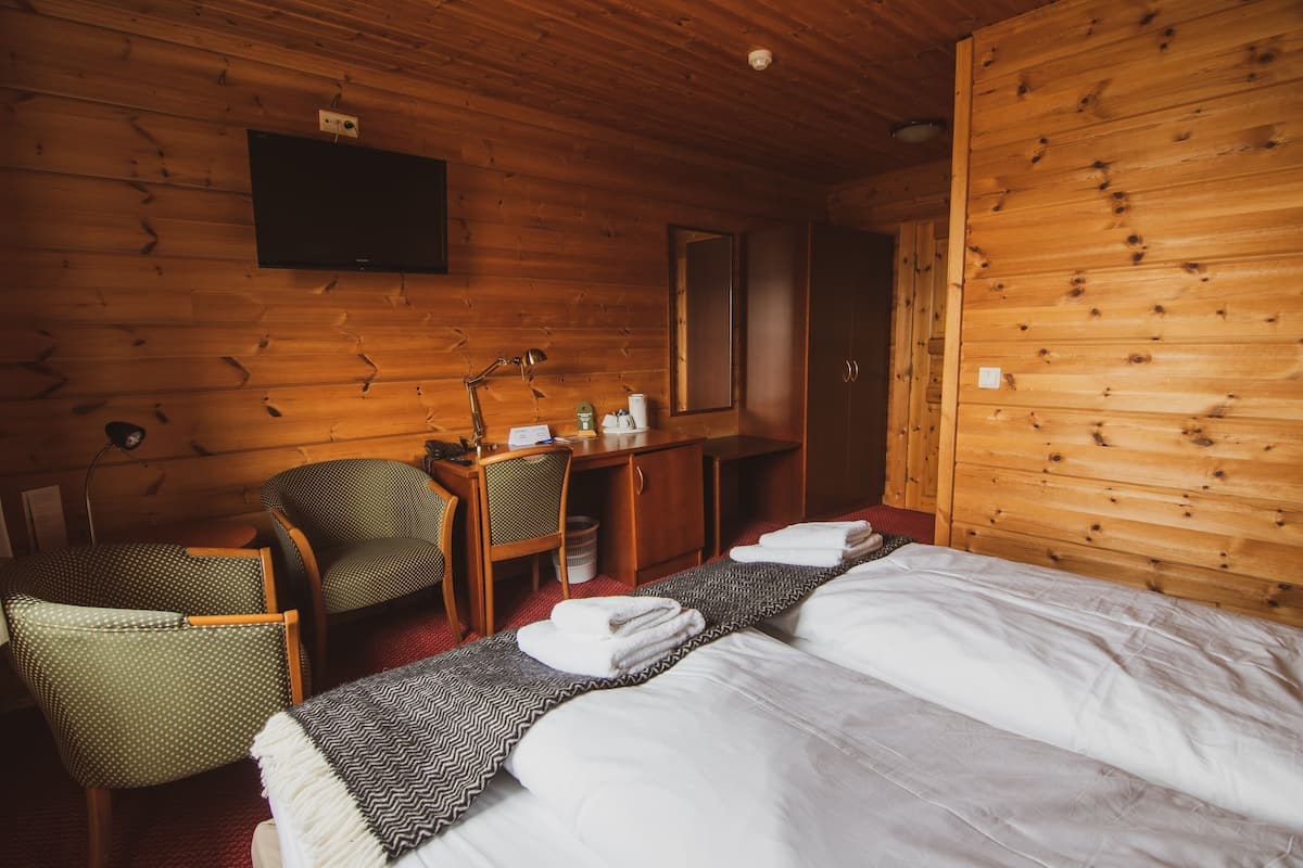 double or twin room | desk, laptop workspace, blackout curtains, iron/ironing board