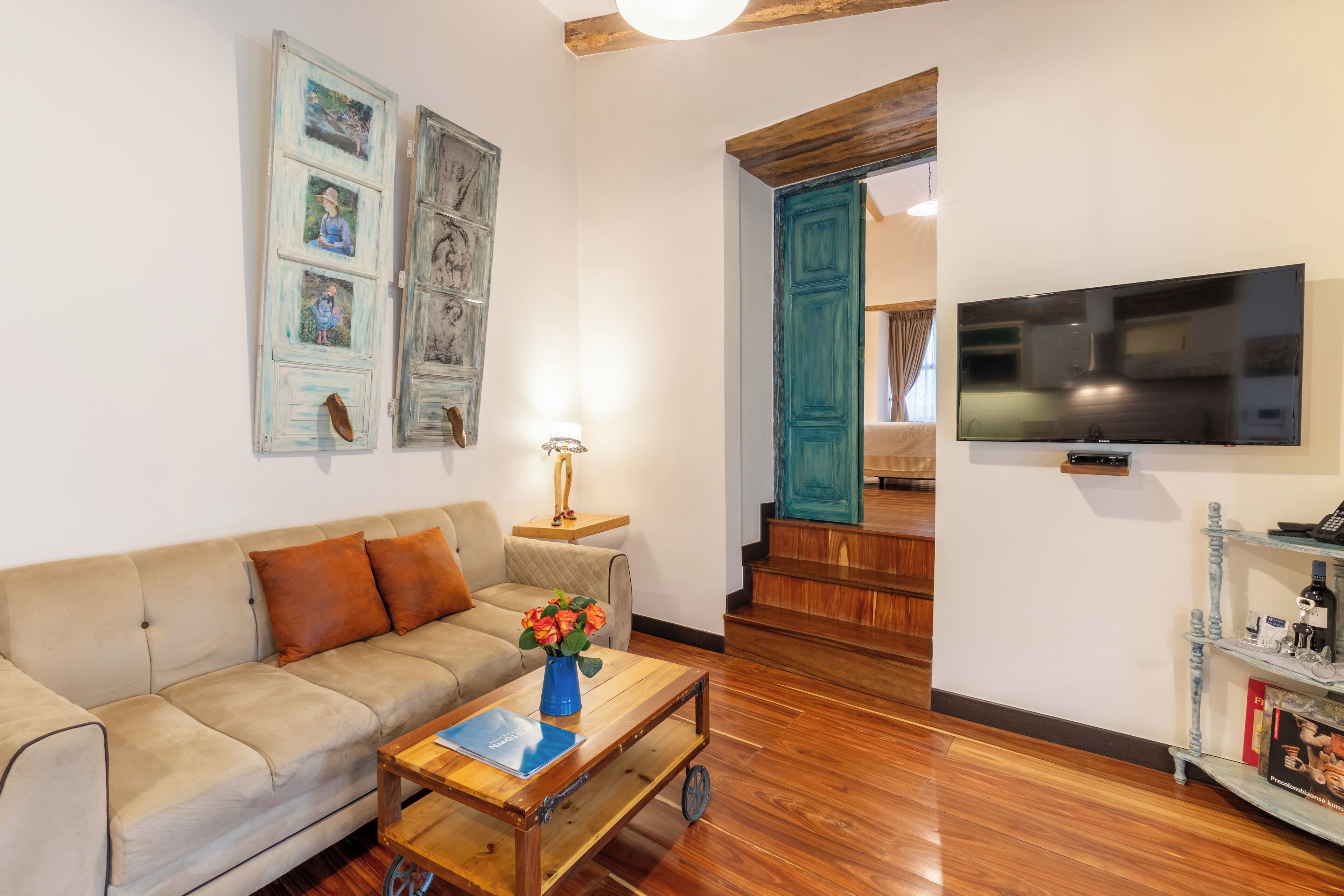 Panoramic Penthouse, 2 Bedrooms, Kitchen, Mountain View | Living area | 48-inch flat-screen TV with satellite channels, TV, Netflix
