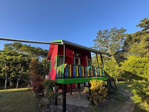Cherry Cabana - Private Bathroom & Jungle Views | Laptop workspace, free WiFi, bed sheets