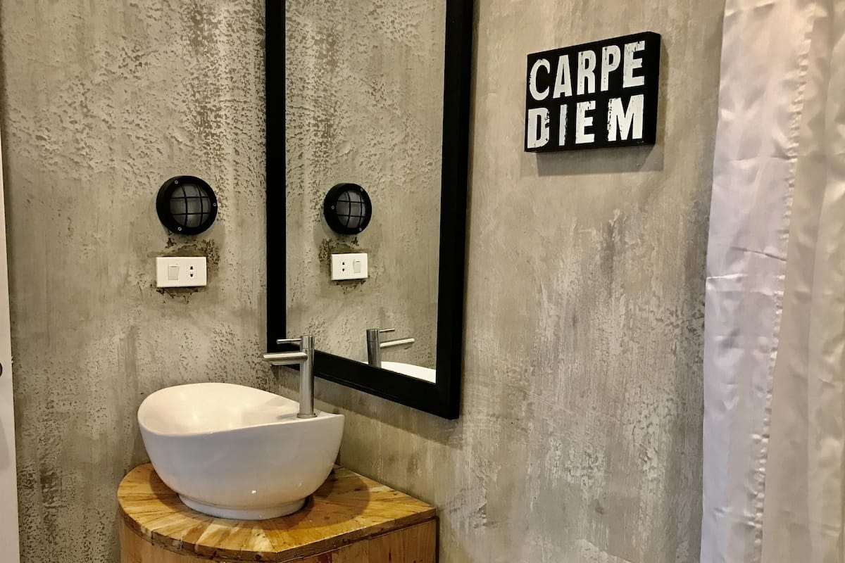 shower, free toiletries, slippers, bidet