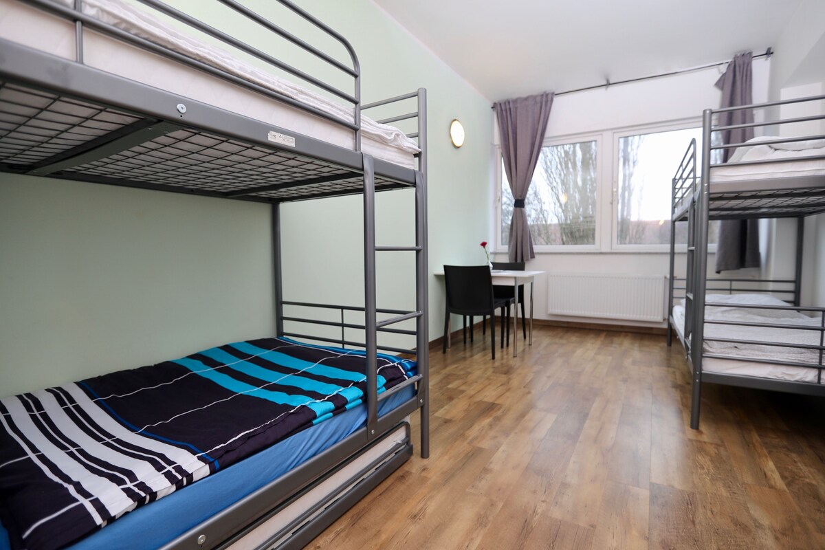 Basic Quadruple Room, Mixed Dorm, Shared Bathroom (Nr. 8) | Free WiFi, bed sheets