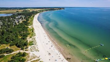 On the beach, fishing
