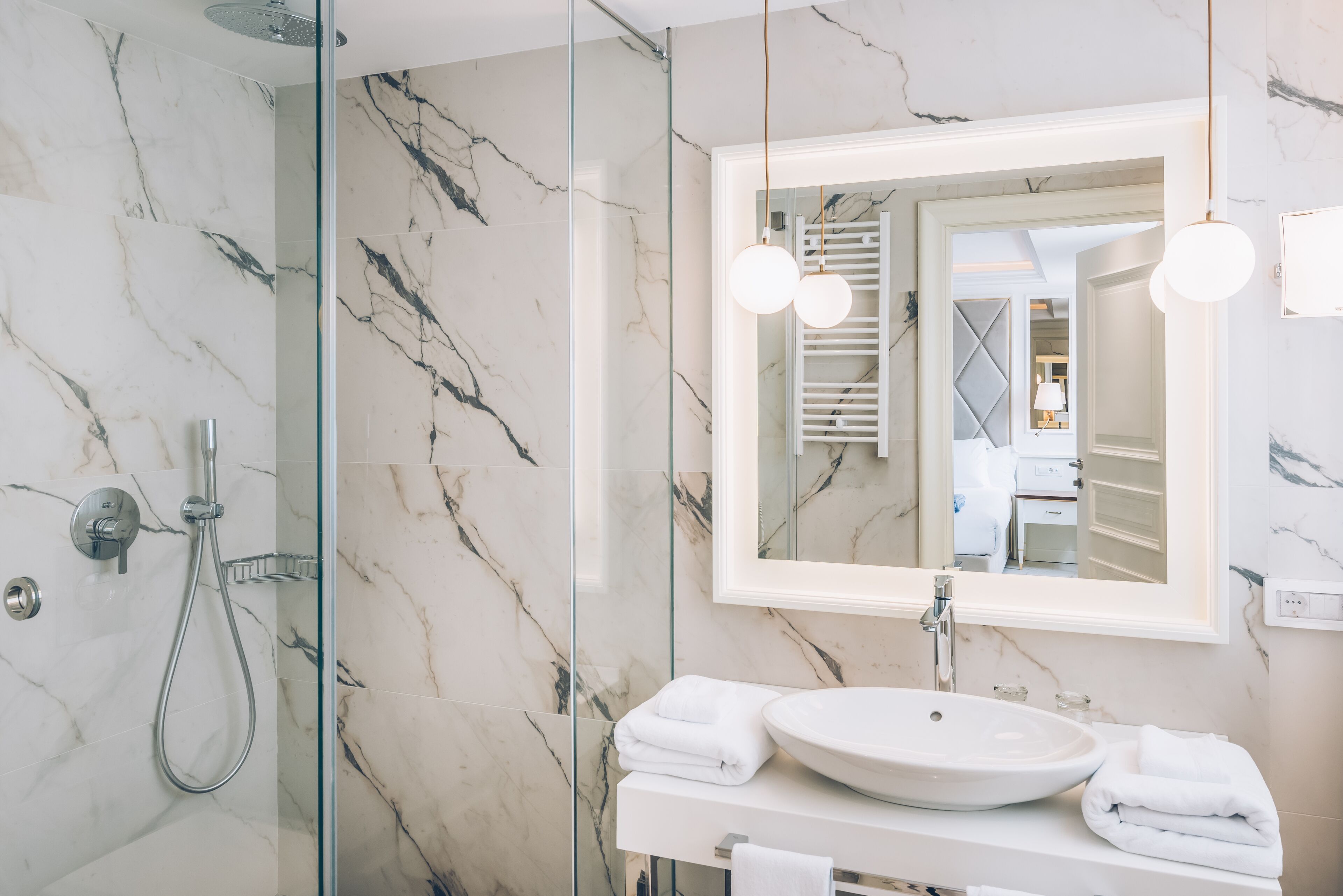 eco-friendly toiletries, hair dryer, bathrobes, slippers