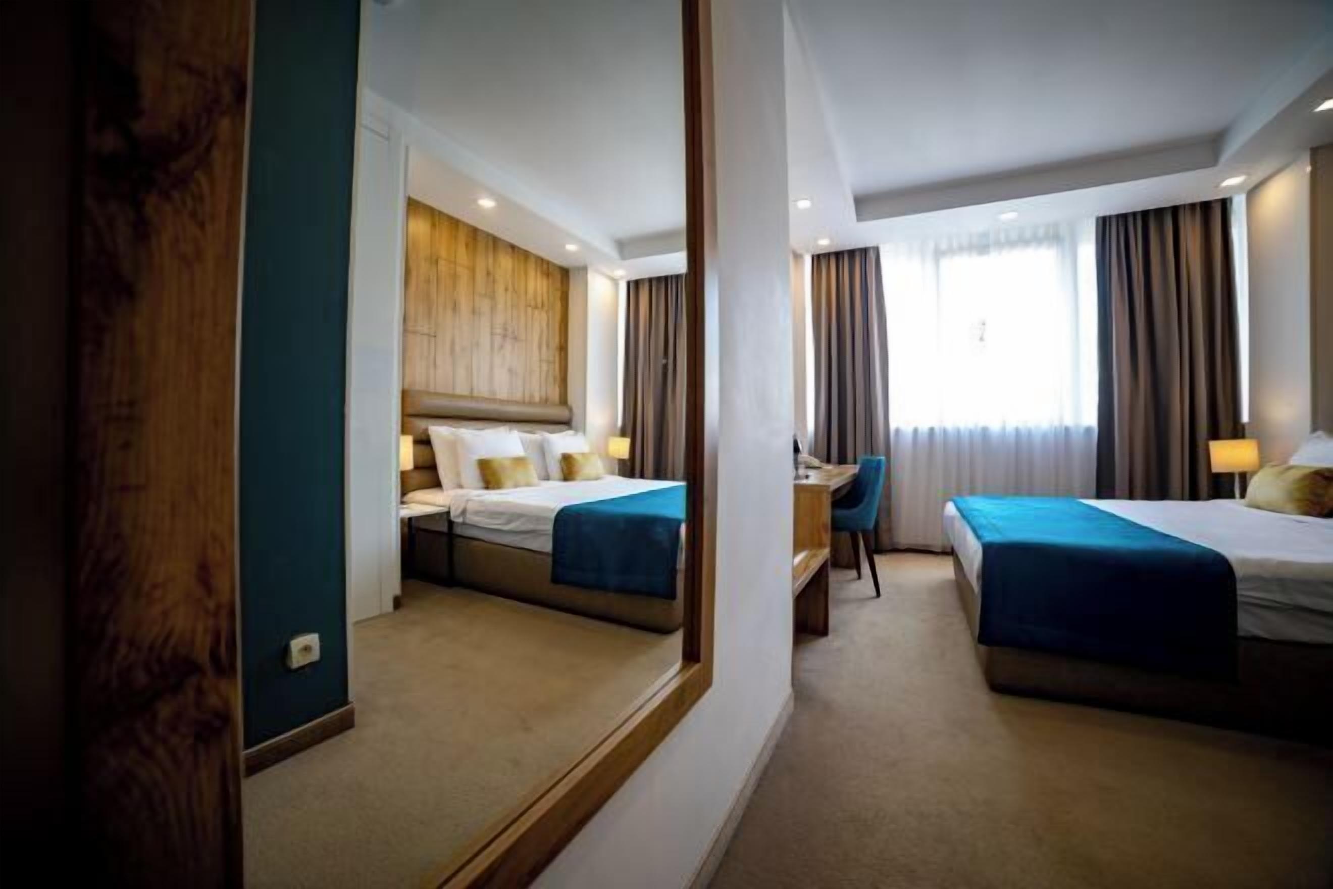 Premium bedding, memory-foam beds, minibar, in-room safe