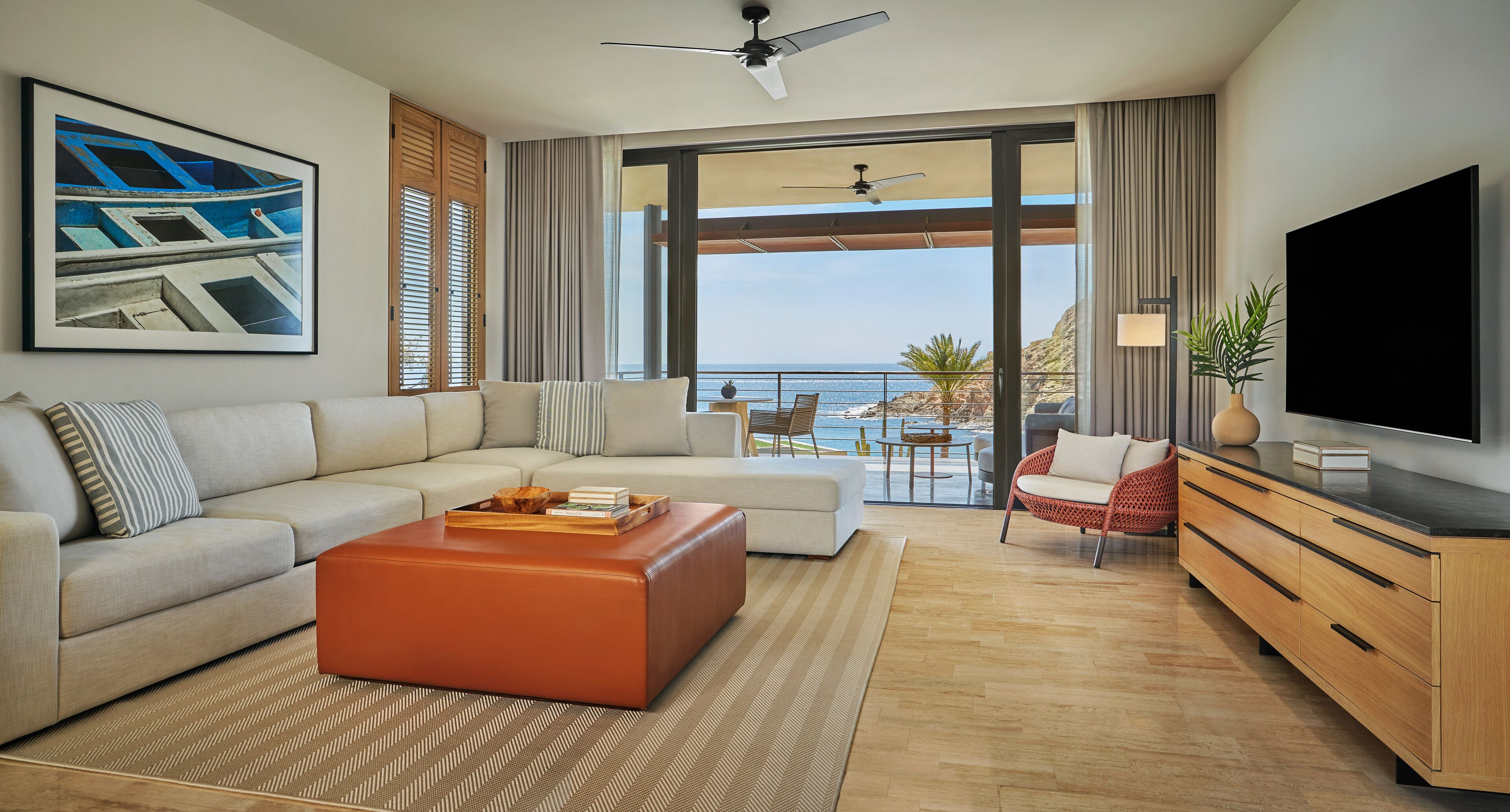 suite, 2 bedrooms (marea with private pool) | living area | flat-screen tv, pay films