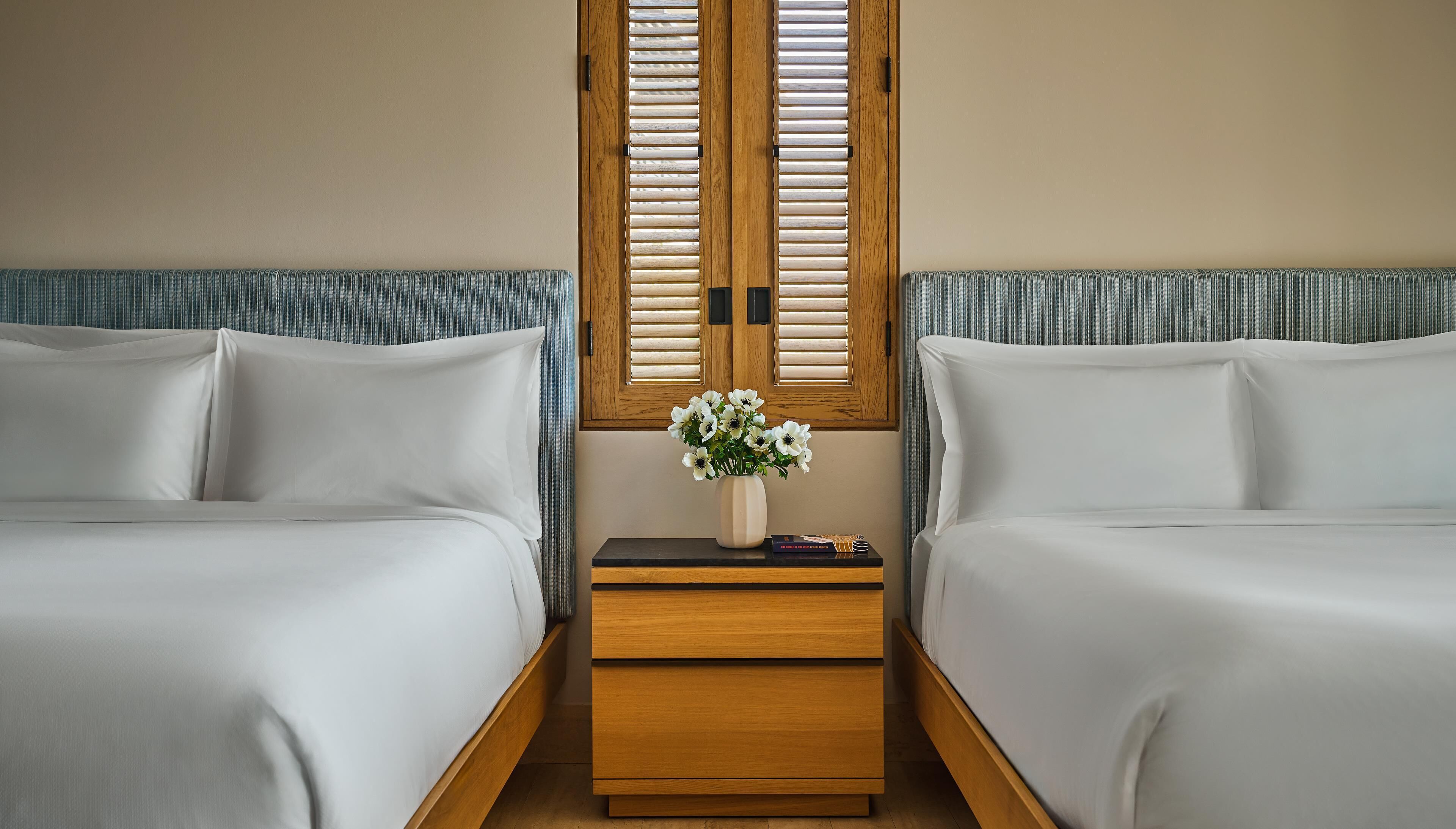 Egyptian cotton sheets, premium bedding, down duvets, minibar