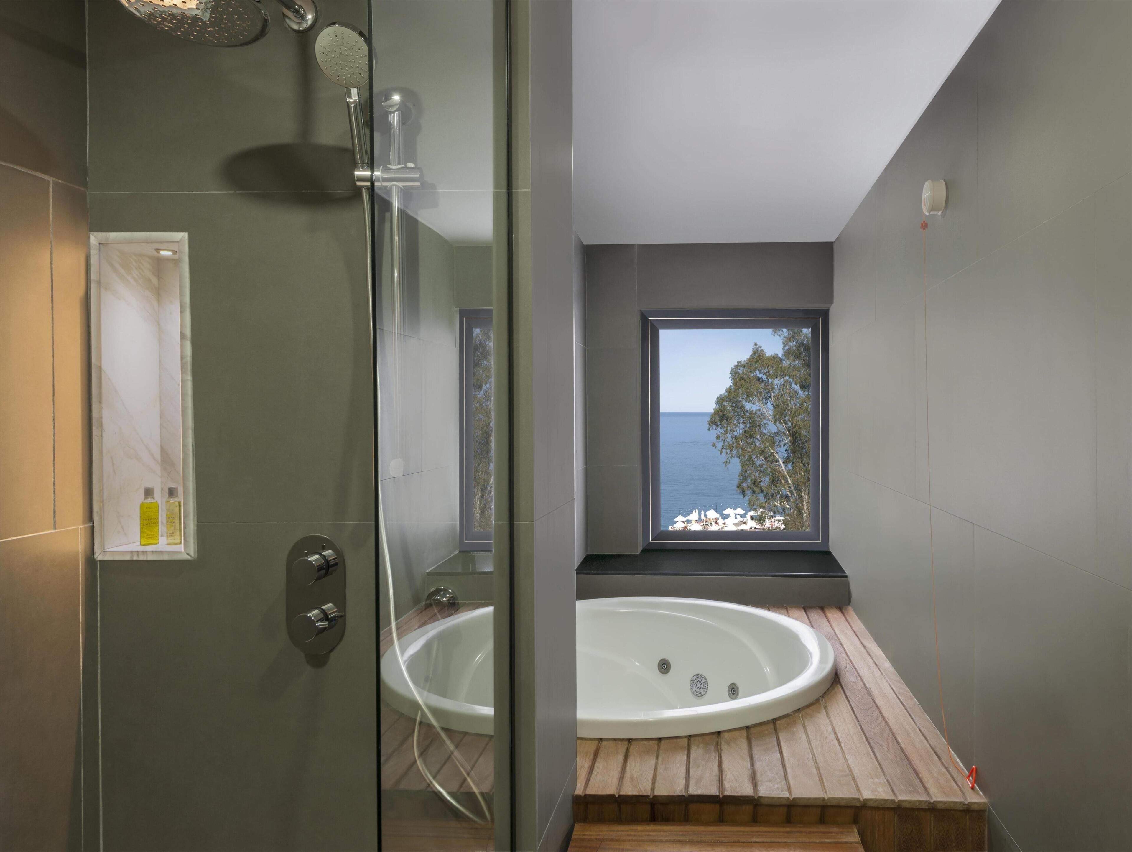 Deluxe Oda, 1 En Büyük (King) Boy Yatak, Köşe | Banyo | Duş, hidro masaj duş başlığı, saç kurutma makinesi, terlik 