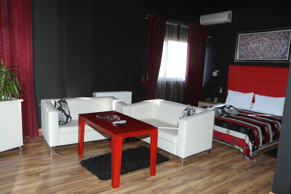 premium bedding, desk, soundproofing, iron/ironing board