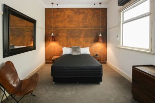 Suíte estúdio | 1 quarto, roupas de cama premium, frigobar