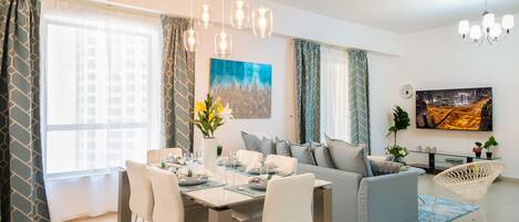 Apartment, 1 Bedroom, Non Smoking, Sea View | Living area | Flat-screen TV