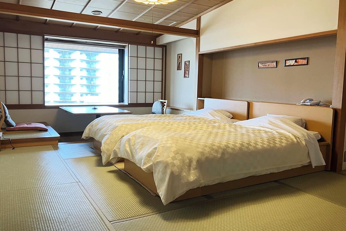 Japanese-Style Room with Beds & Open Air Bath-River Side - Non-Smoking | In-room safe, desk, bed sheets