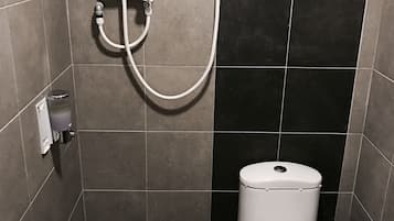 Shower, free toiletries, towels