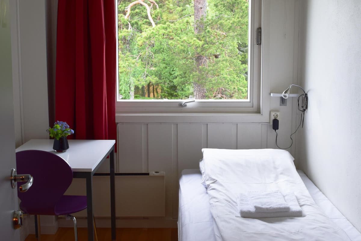 Basic Single Room | Hypo-allergenic bedding, desk, blackout curtains, iron/ironing board