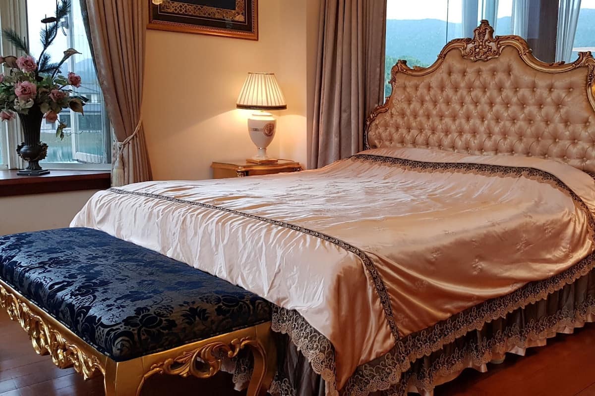 Desk, blackout drapes, iron/ironing board, free WiFi