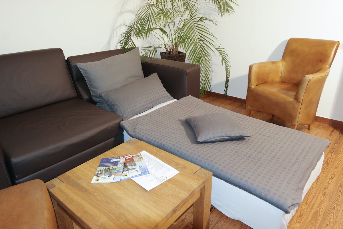 Habitación triple estándar | Área de sala de estar | Televisión de pantalla plana