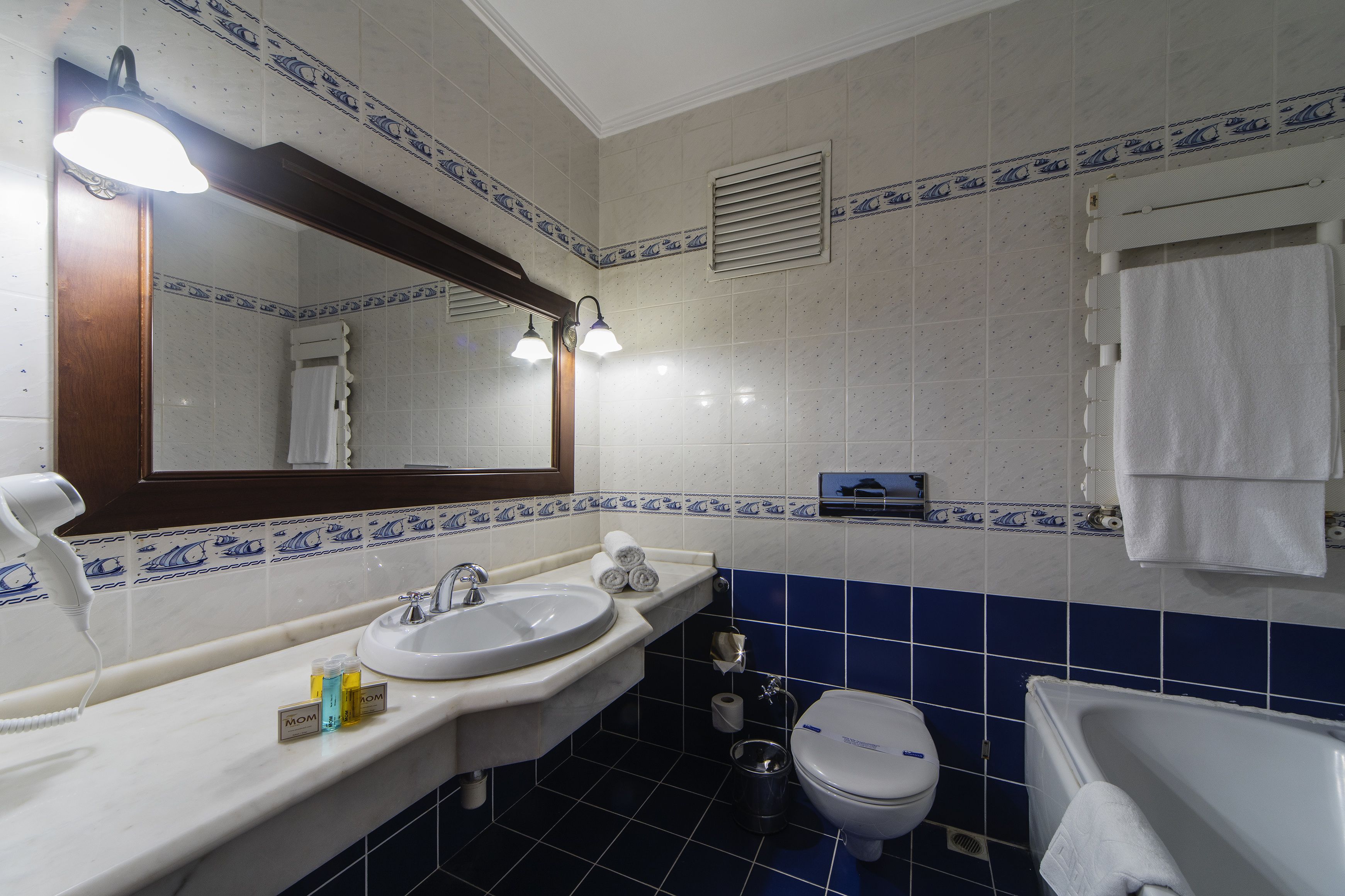 shower, free toiletries, hair dryer, slippers