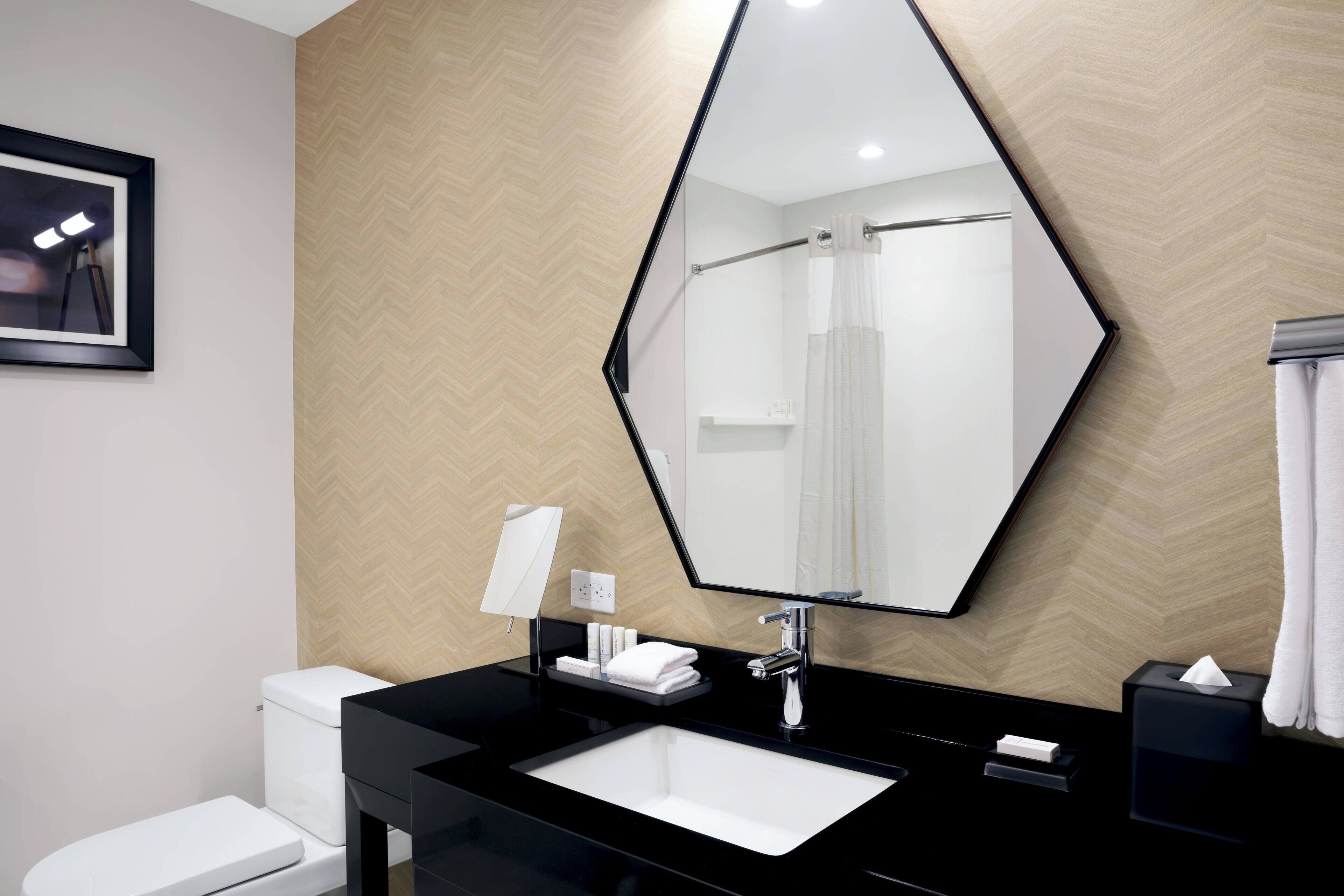 free toiletries, hair dryer, towels, soap