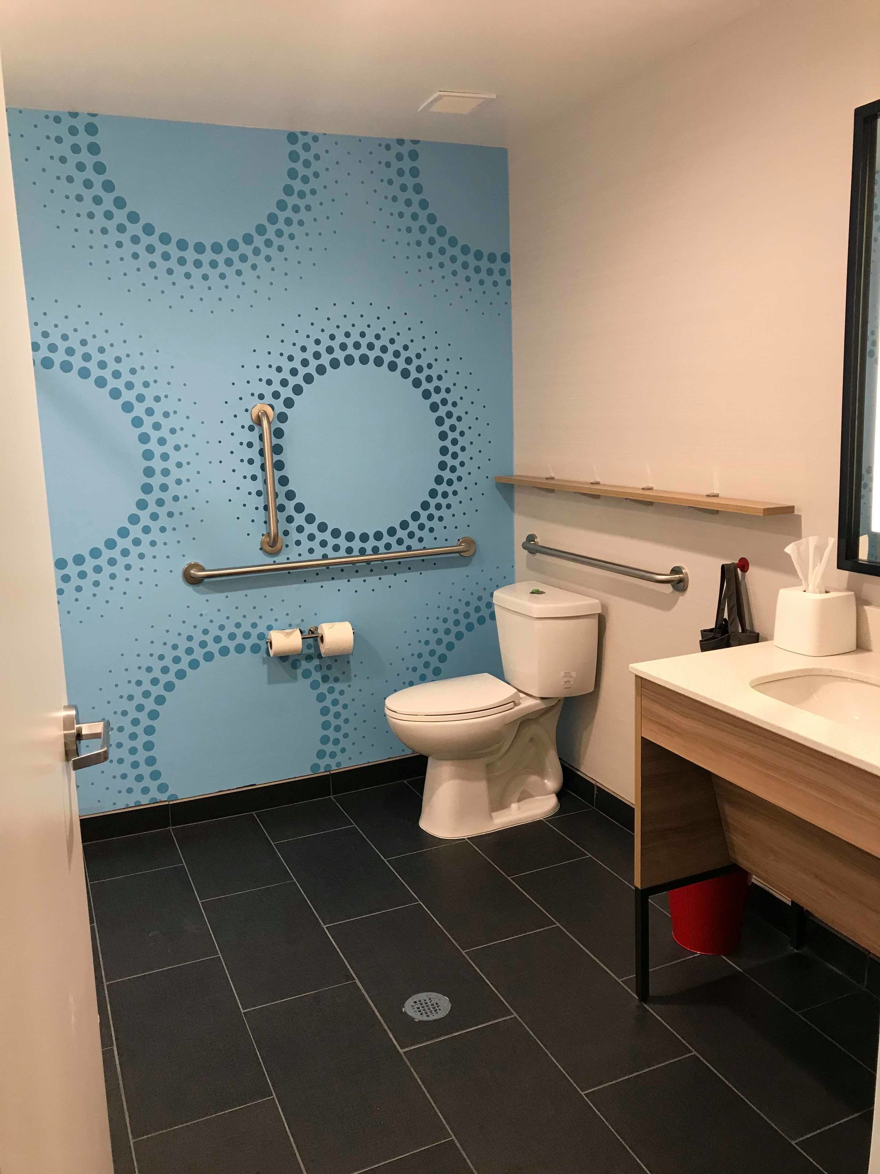 free toiletries, hair dryer, bathrobes, towels