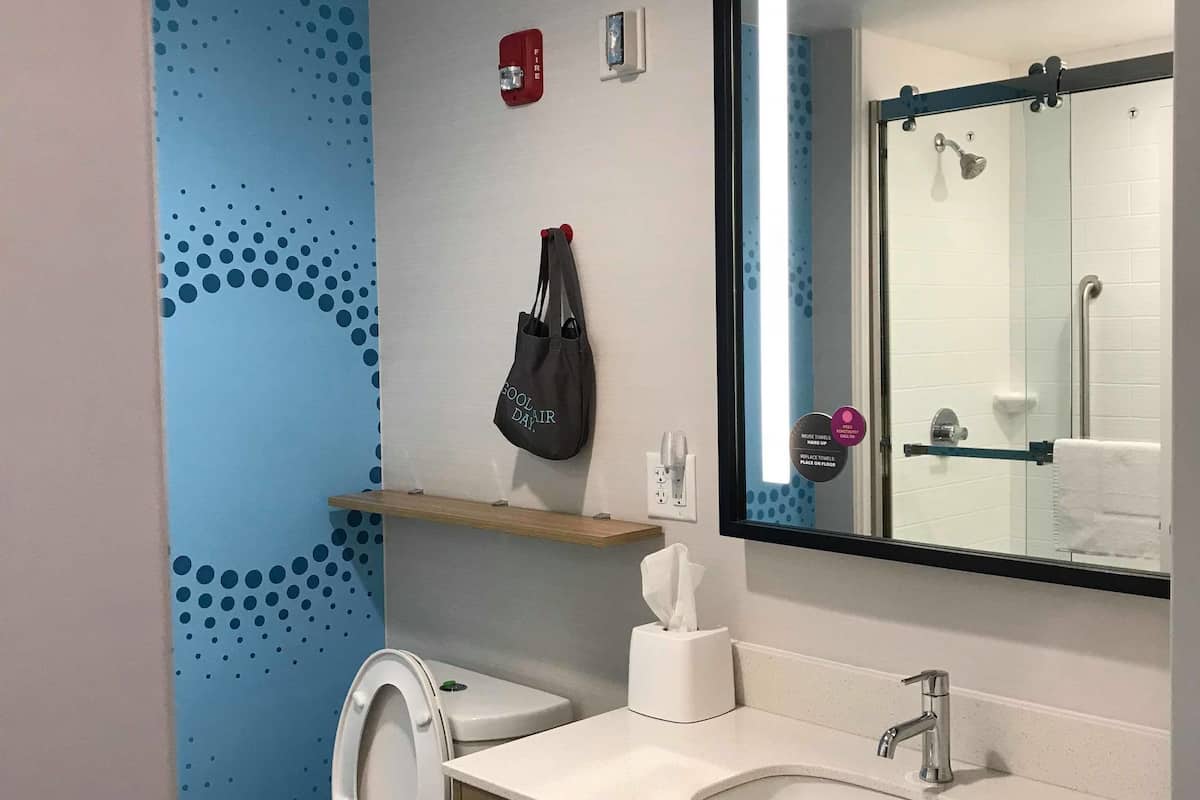 free toiletries, hair dryer, bathrobes, towels