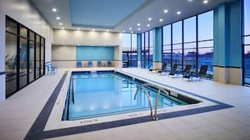 Indoor pool, open 7:00 AM to 11:00 PM, sun loungers