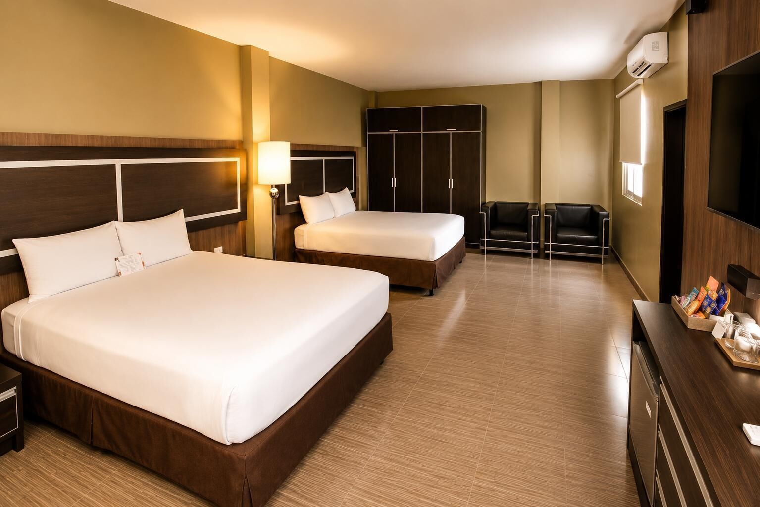 Premium bedding, pillow-top beds, minibar, desk