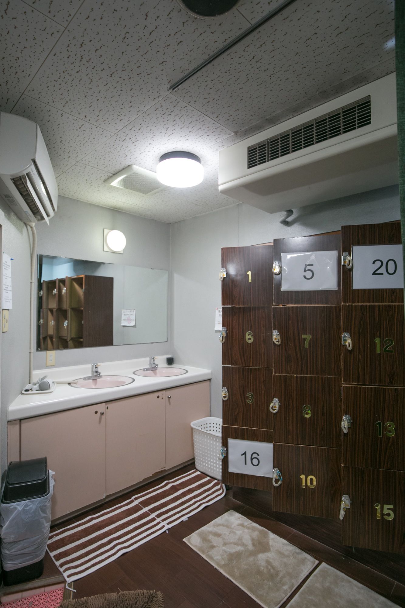 Shower, bathrobes, slippers, towels