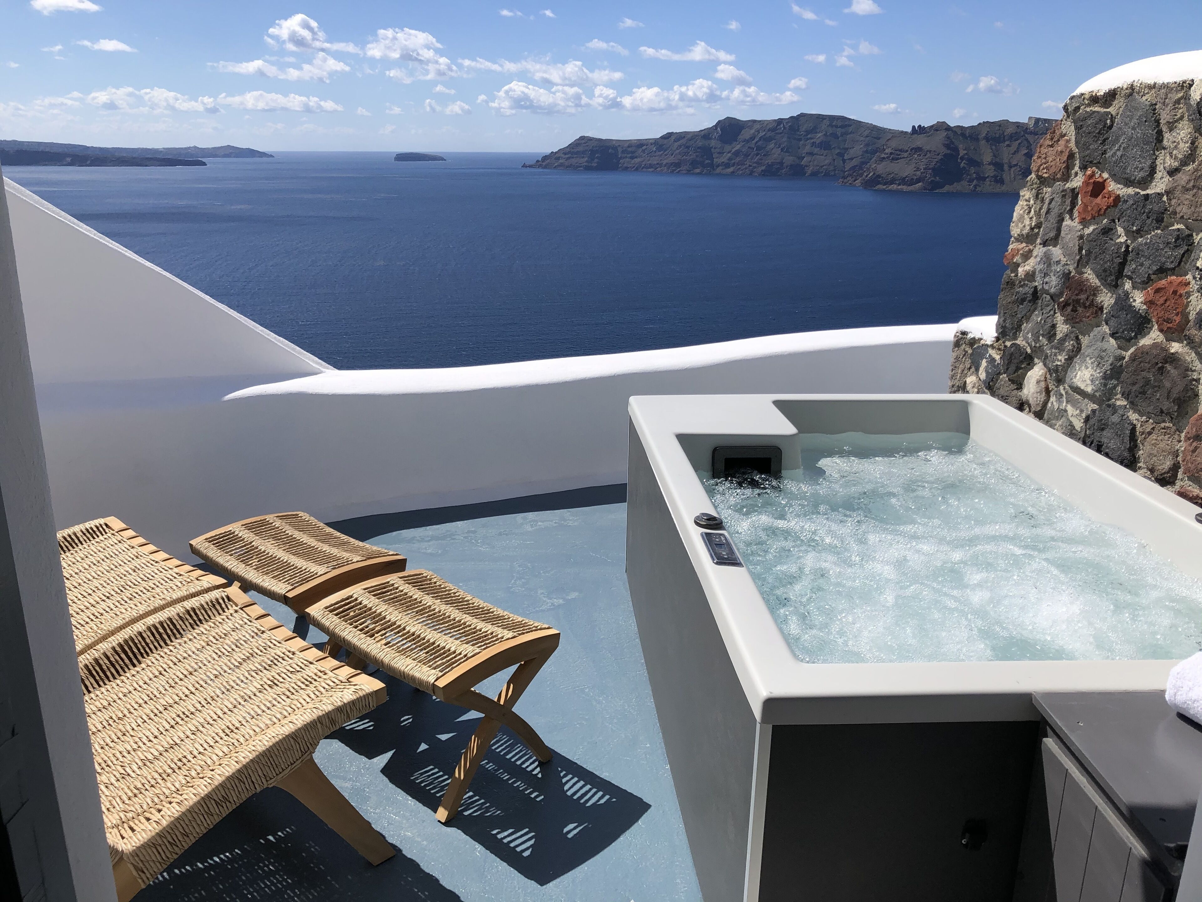 Traditionele studio, bubbelbad (Caldera View) | Terras