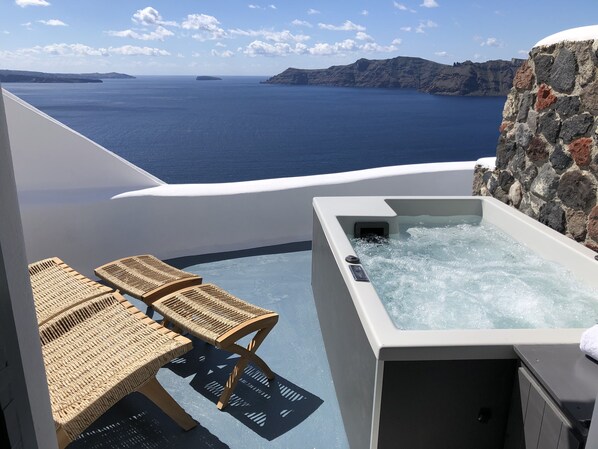 Traditional Studio, Jetted Tub (Caldera View) | Terrace/patio - Aspa Caves (Santorini)