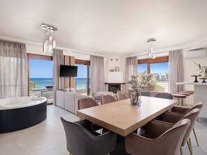 Apartment, Sea View, Beachfront | Living area
