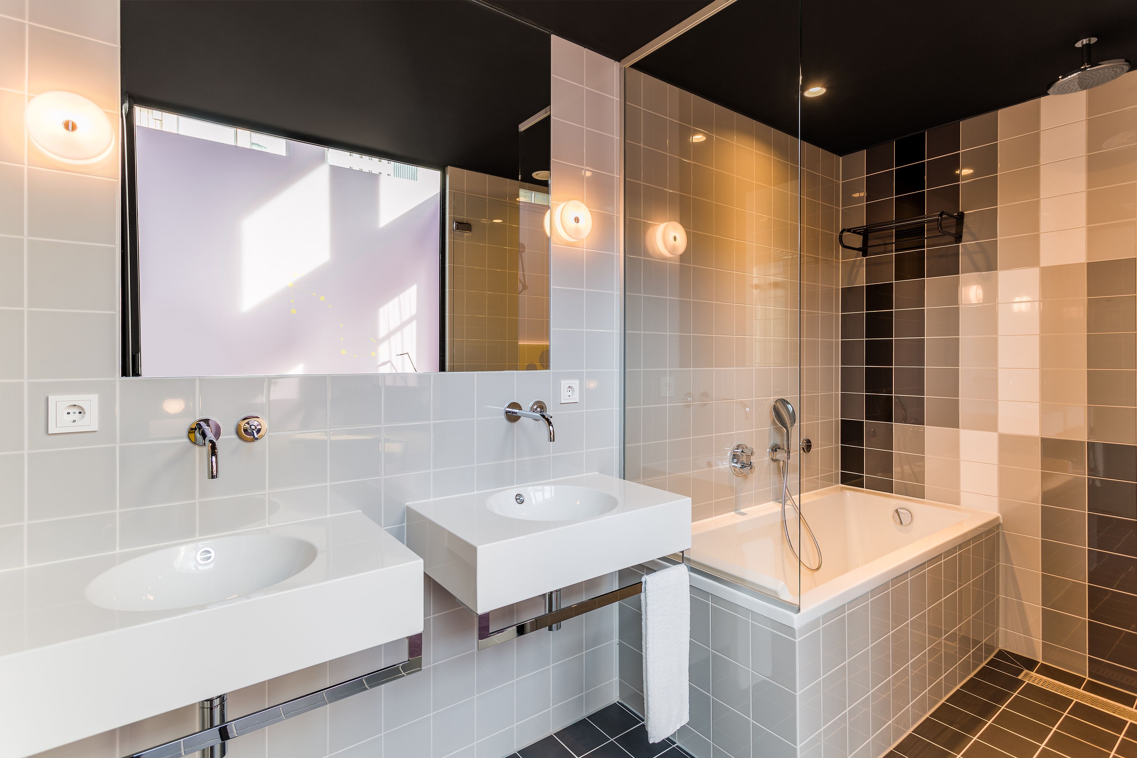 eco-friendly toiletries, hair dryer, towels