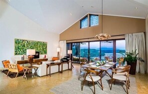 Villa, 3 habitaciones, vista al océano | Área de sala de estar | Televisión de pantalla plana 