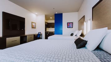 Basic Double Room, 2 Queen Beds | Desk, iron/ironing board, free wired Internet, bed sheets