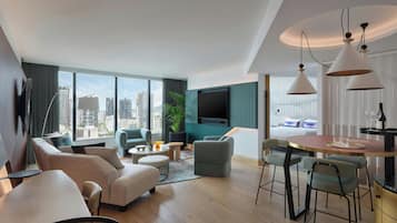 Marvellous Suite, 1 bedroom Suite, River View | Living room | 55-inch LED TV with satellite channels, TV