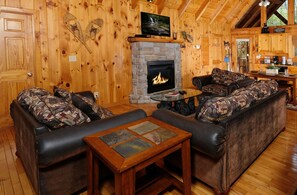Smart TV, fireplace, video games