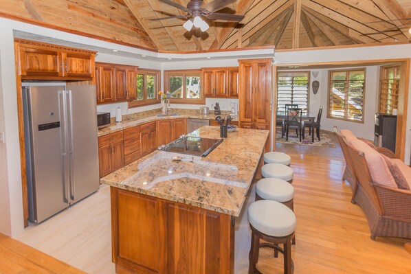 Fridge, microwave, stovetop, dishwasher - Beachfront home Outside West End w/Pool, Kayaks & Paddleboards (Sandy Bay)