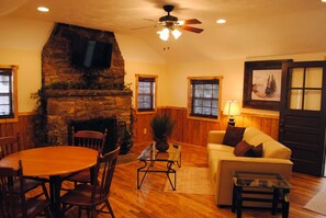 TV, fireplace, DVD player