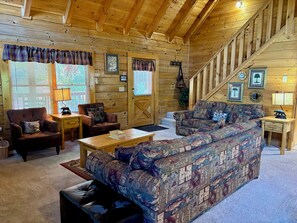 TV, fireplace, table football