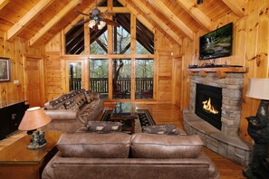 TV, fireplace, video games