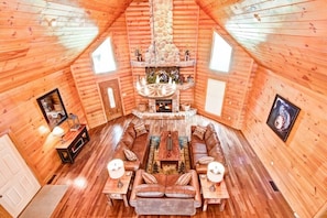 Smart TV, fireplace, video games, foosball