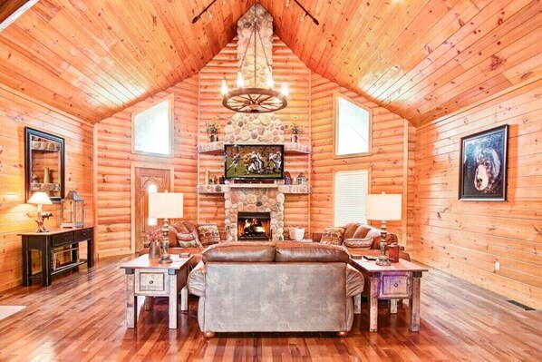 Smart TV, fireplace, video games, table football