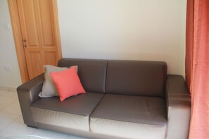 Flat-screen TV, books