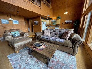 Smart TV, fireplace, video games