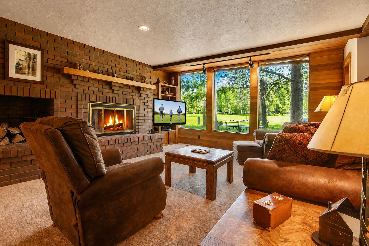 TV, fireplace, DVD player, ping pong