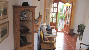 Una televisión, una chimenea, un reproductor de DVD, libros