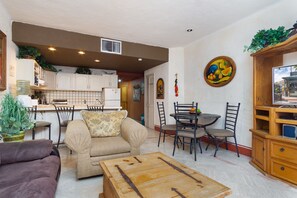 TV, DVD player, music library, video library