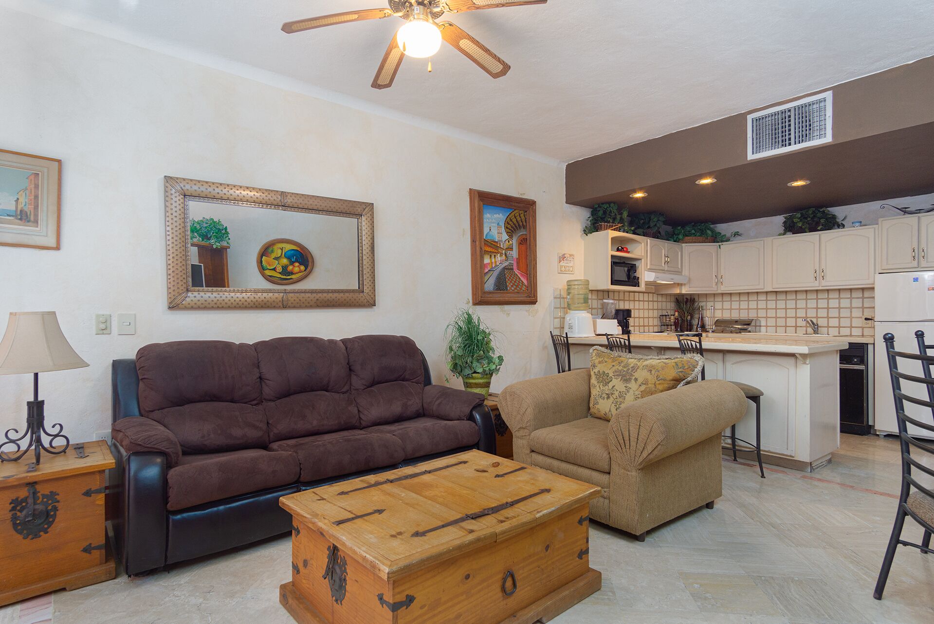 TV, DVD player, music library, video library