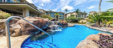 Outdoor pool, a heated pool