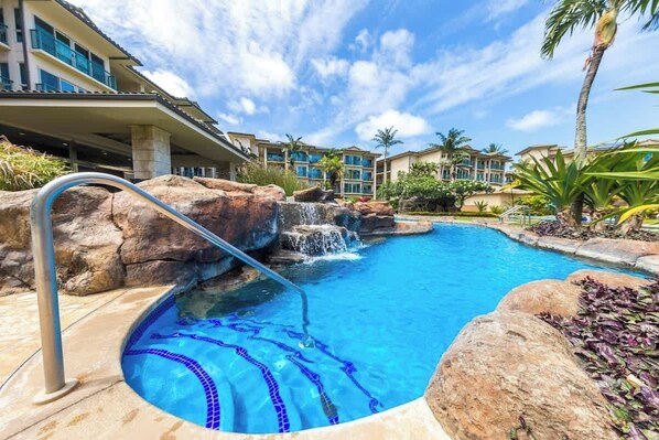 Outdoor pool, a heated pool