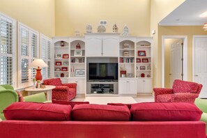 TV, DVD player, stereo